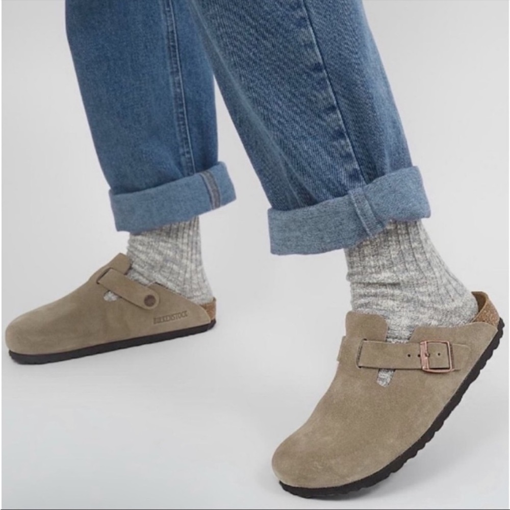 NWT Birkenstock Boston Clog Taupe EU 37 Receipt attached